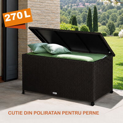 Spațiu generos pentru depozitarea textilelor de grădină sau a altor accesorii cutie depozitare