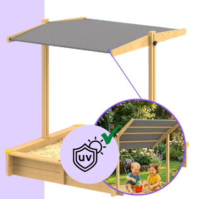 Cutie de nisip cu acoperiș