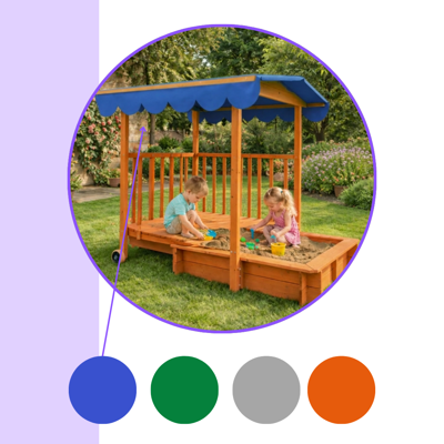 Cutie de nisip cu verandă