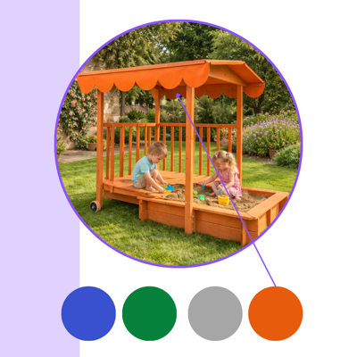 Cutie de nisip cu verandă