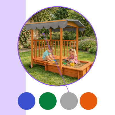 Cutie de nisip cu verandă