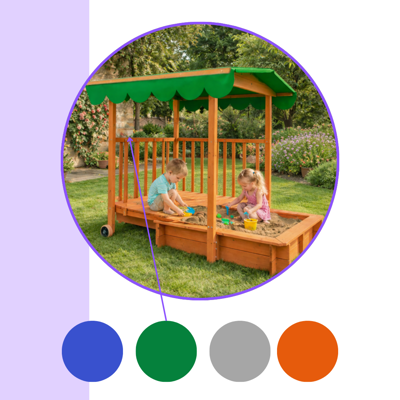 Cutie de nisip cu verandă