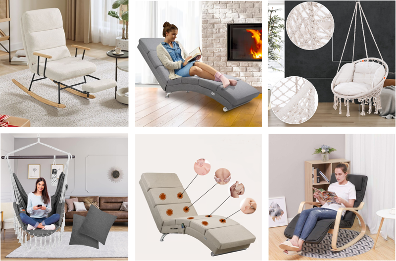 Fotolii balansoar și șezlonguri