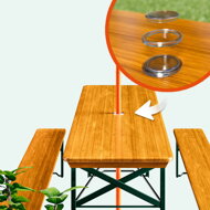 Set de masă pentru bere KLASIK, 170cm, maro natural