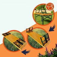 Set de masă pentru bere KLASIK, 170cm, maro natural