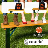 Set de masă pentru bere KLASIK, 170cm, maro natural