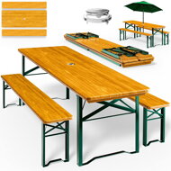 Set de masă pentru bere KLASIK, 170cm, maro natural