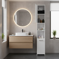 Dulap înalt de baie SILKE, 180×30×30cm, alb