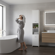 Dulap înalt de baie SILKE, 180×30×30cm, alb