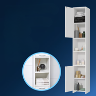 Dulap înalt de baie SILKE, 180×30×30cm, alb