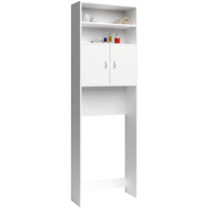 Vysoká skrinka nad práčku SILKE, 185x63x20cm, biela