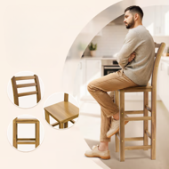 Scaune de bar OSLO cu spătare, 2 buc., 40x36x110cm, maro natural  