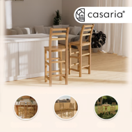 Scaune de bar OSLO cu spătare, 2 buc., 40x36x110cm, maro natural  