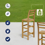 Scaune de bar OSLO cu spătare, 2 buc., 40x36x110cm, maro natural  