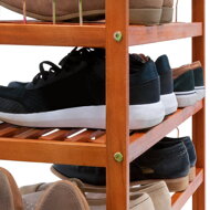 Raft pentru pantofi din lemn de acacia, 64x26x82cm, cu 5 rafturi