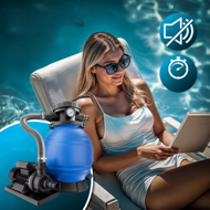Sistem de filtrare cu nisip pentru piscină AQUA, 10 200 l/h, albastru