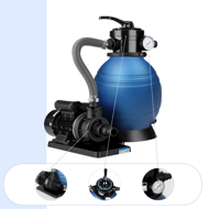 Sistem de filtrare cu nisip pentru piscină AQUA, 10 200 l/h, albastru
