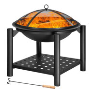 Vatră de foc cu spațiu pentru lemne FIRE, Ø55cm, negru