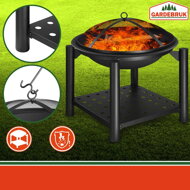 Vatră de foc cu spațiu pentru lemne FIRE, Ø55cm, negru