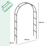 Suport arcuit pentru trandafiri 240x140x37 cm