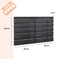 Organizator suspendat pentru atelier ORDER, 30 de cutii, 64x2x38cm, roșu/negru  