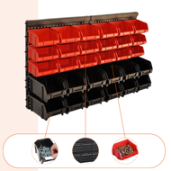 Organizator suspendat pentru atelier ORDER, 30 de cutii, 64x2x38cm, roșu/negru  