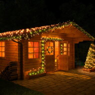 Ghirlandă de Crăciun ANDREA cu iluminare, decorată, 5m, verde  