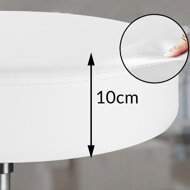 Taburet pe roți BONY, Ø35cm, alb