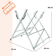 Capră de tăiat lemne ALBERT, 83x81x88cm, argintiu