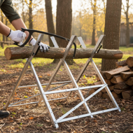 Capră de tăiat lemne ALBERT, 83x81x88cm, argintiu