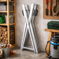 Capră de tăiat lemne ALBERT, 83x81x88cm, argintiu