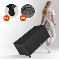 Ladă de depozitare din poliratan RICCO, 122x56x61cm, negru