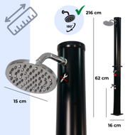 Duș solar DELFINA, 20 l, negru
