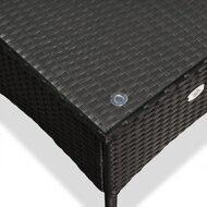 Masa laterală din ratan artificial, neagră 50x45cm