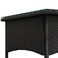Masa laterală din ratan artificial, neagră 50x45cm