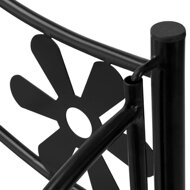 Raft metalic cu model floral negru, 60x30x90 cm