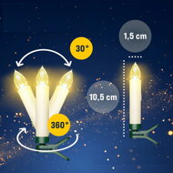Lumânări pentru pomul de Crăciun CANDLE, 20 buc., 10,5cm, alb cald