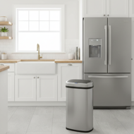 Coș de gunoi cu senzor DEUS, 58 litri, argintie