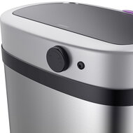 Coșul de gunoi cu senzori din oțel inoxidabil, cu o capacitate de 50 de litri, este de formă pătrată