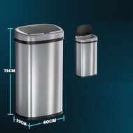 Coș de gunoi cu senzor DEUS, 58 litri, inox