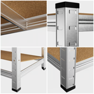 Raft cu capacitate mare HEAVY, max. 700 kg, 160x90x40 cm, argintiu