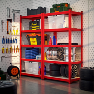 Raft cu capacitate mare HEAVY, max. 875 kg, 90×40×180 cm, roșu