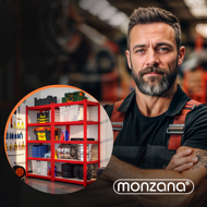 Raft cu capacitate mare HEAVY, max. 875 kg, 90×40×180 cm, roșu