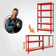 Raft cu capacitate mare HEAVY, max. 875 kg, 90×40×180 cm, roșu