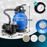 Sistem de filtrare cu nisip pentru piscină AQUA 9 600 l/h, albastru
