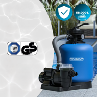Filtrare cu nisip pentru piscină AQUA cu prefiltru, 13 200 l/h, albastră
