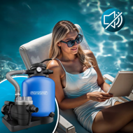 Filtrare cu nisip pentru piscină AQUA cu prefiltru, 13 200 l/h, albastră
