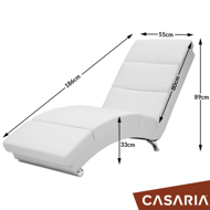 Șezlong LONDON, 186×55×89cm, alb