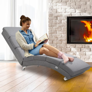 Șezlong LONDON, 186×55×89cm, gri