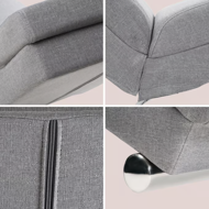 Șezlong LONDON, 186×55×89cm, gri